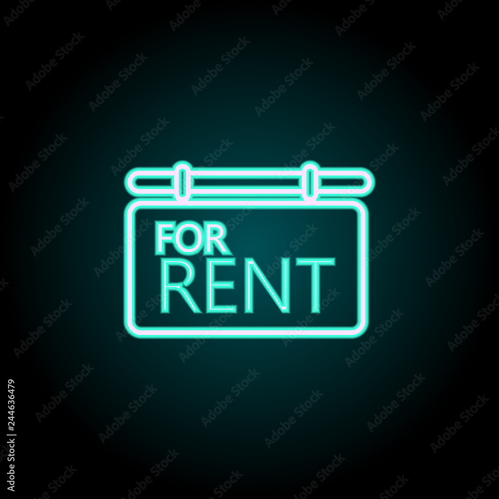 Aufkleber the sign is rented out icon. elements of navigation in neon style icons. simple icon for websites, w