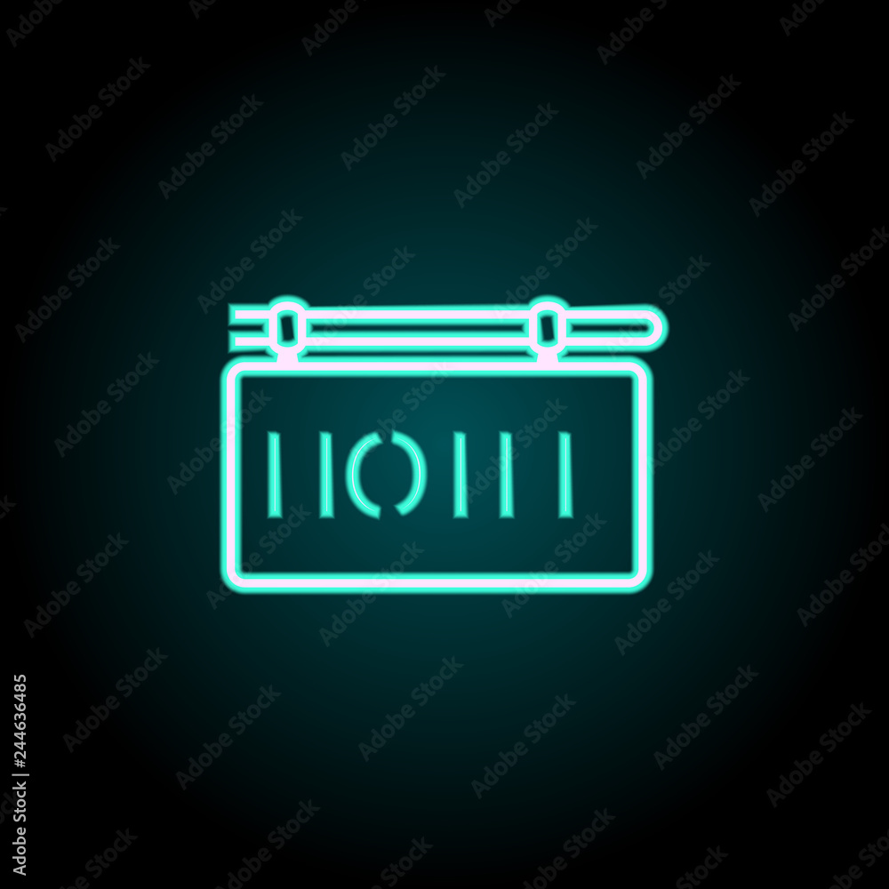 Poster hotel sign icon. elements of navigation in neon style icons. simple icon for websites, web design, m