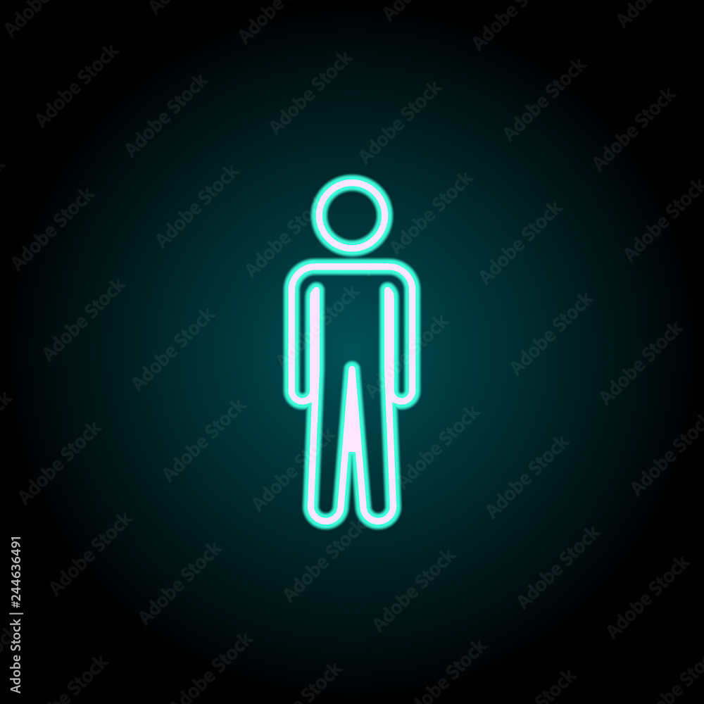 Poster human icon. elements of navigation in neon style icons. simple icon for websites, web design, mobile