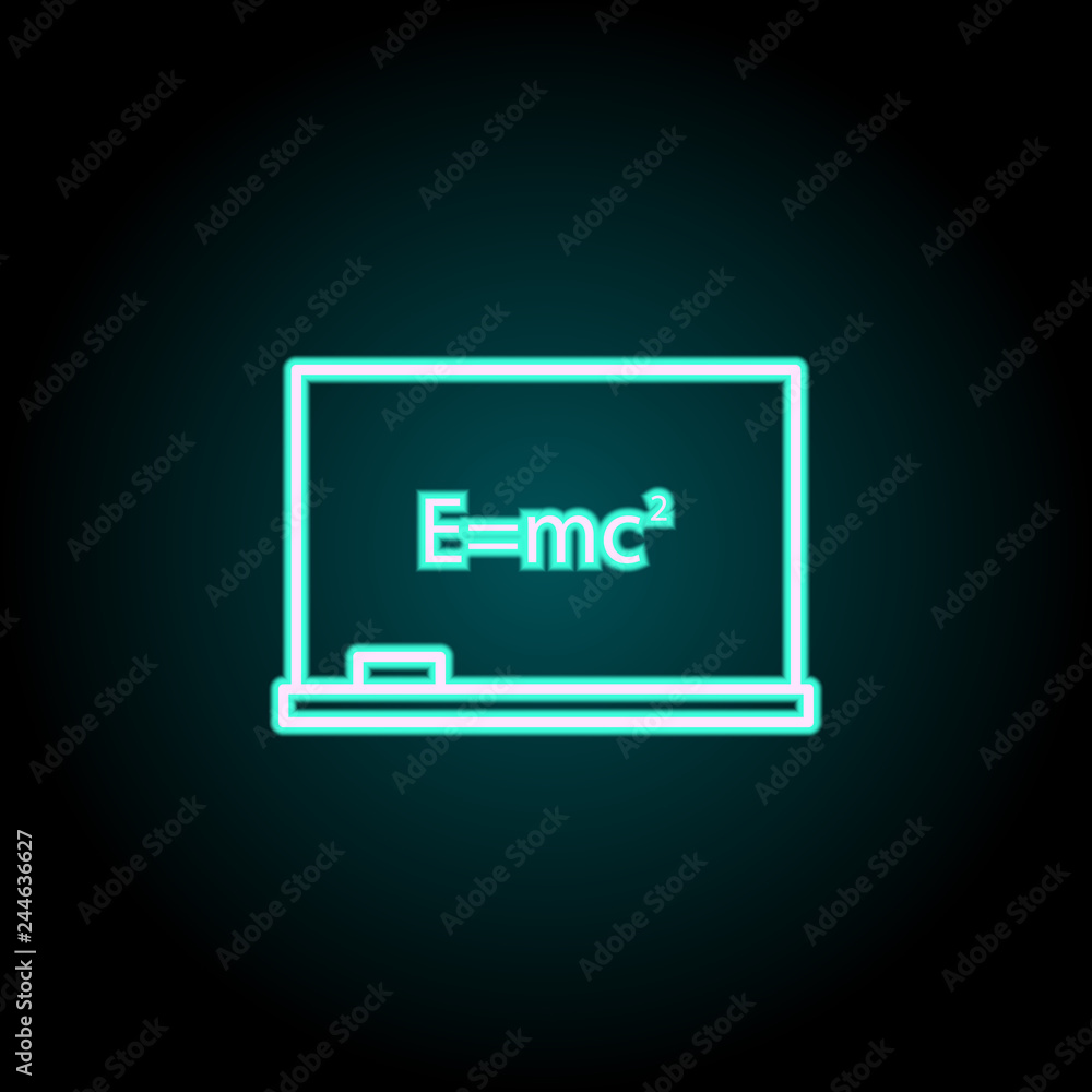 Poster board with formula icon. elements of science in neon style icons. simple icon for websites, web desi