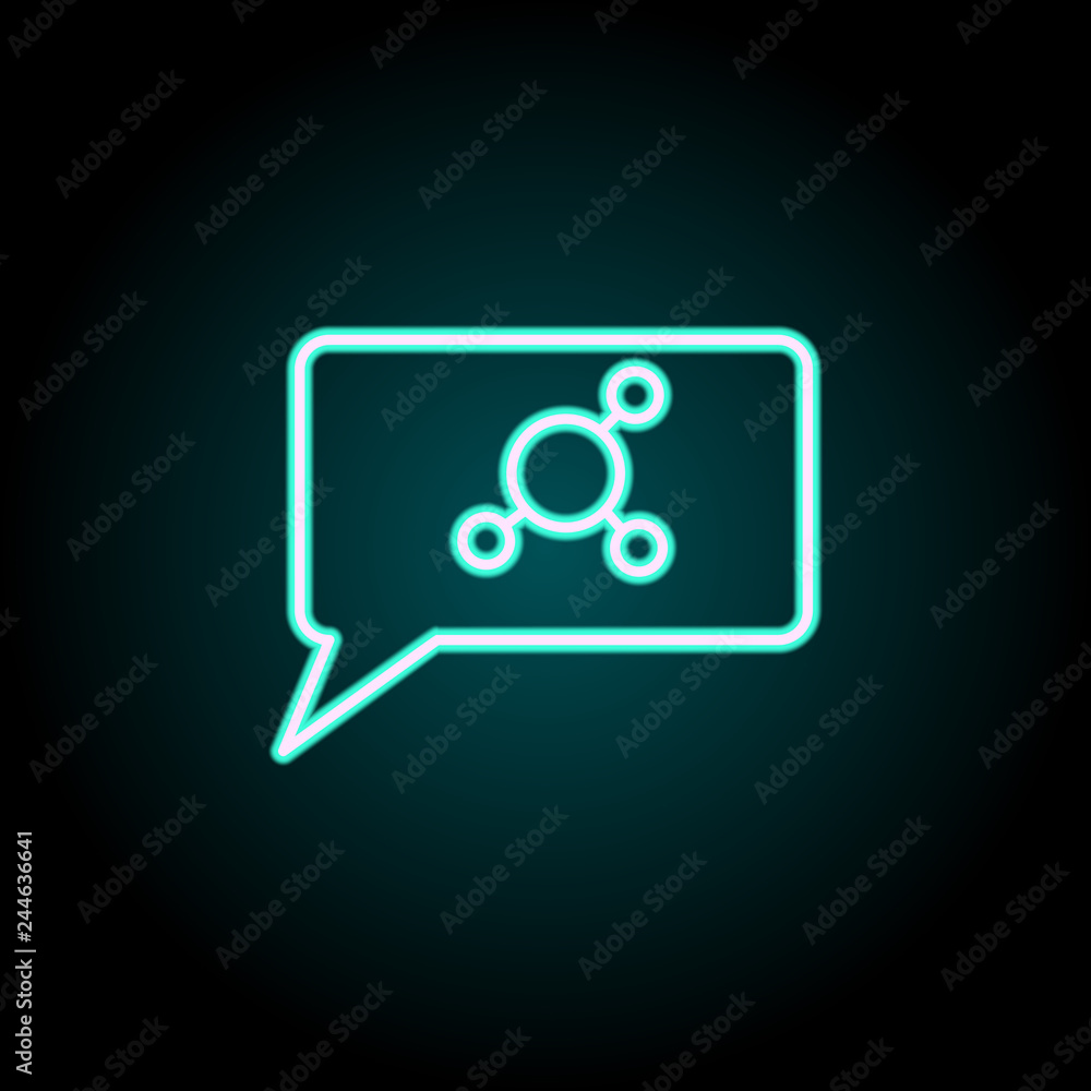 Poster communication about science icon. elements of science in neon style icons. simple icon for websites,
