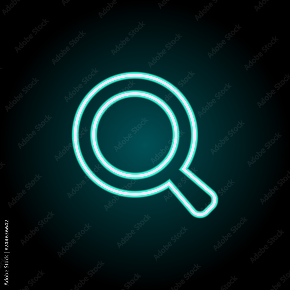 Poster magnifier icon. elements of science in neon style icons. simple icon for websites, web design, mobil