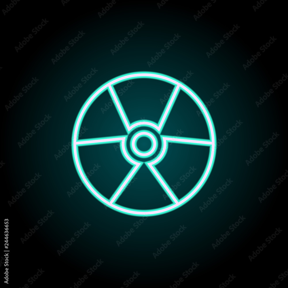 Poster sign of radiation icon. elements of science in neon style icons. simple icon for websites, web desig