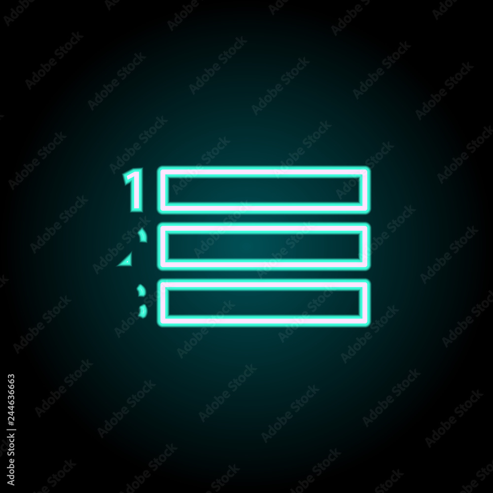 Poster equations 1 2 3 icon. elements of science in neon style icons. simple icon for websites, web design,
