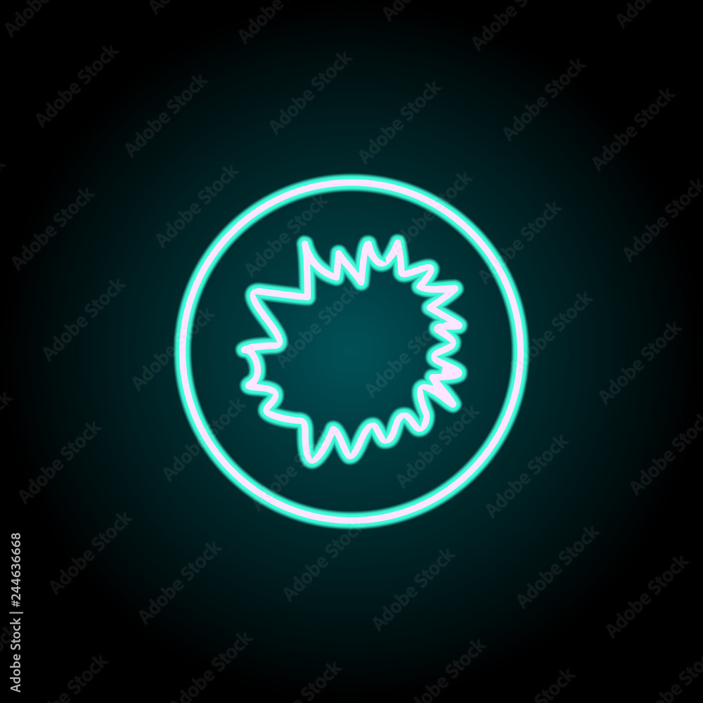 Poster chemical test icon. elements of science in neon style icons. simple icon for websites, web design, m
