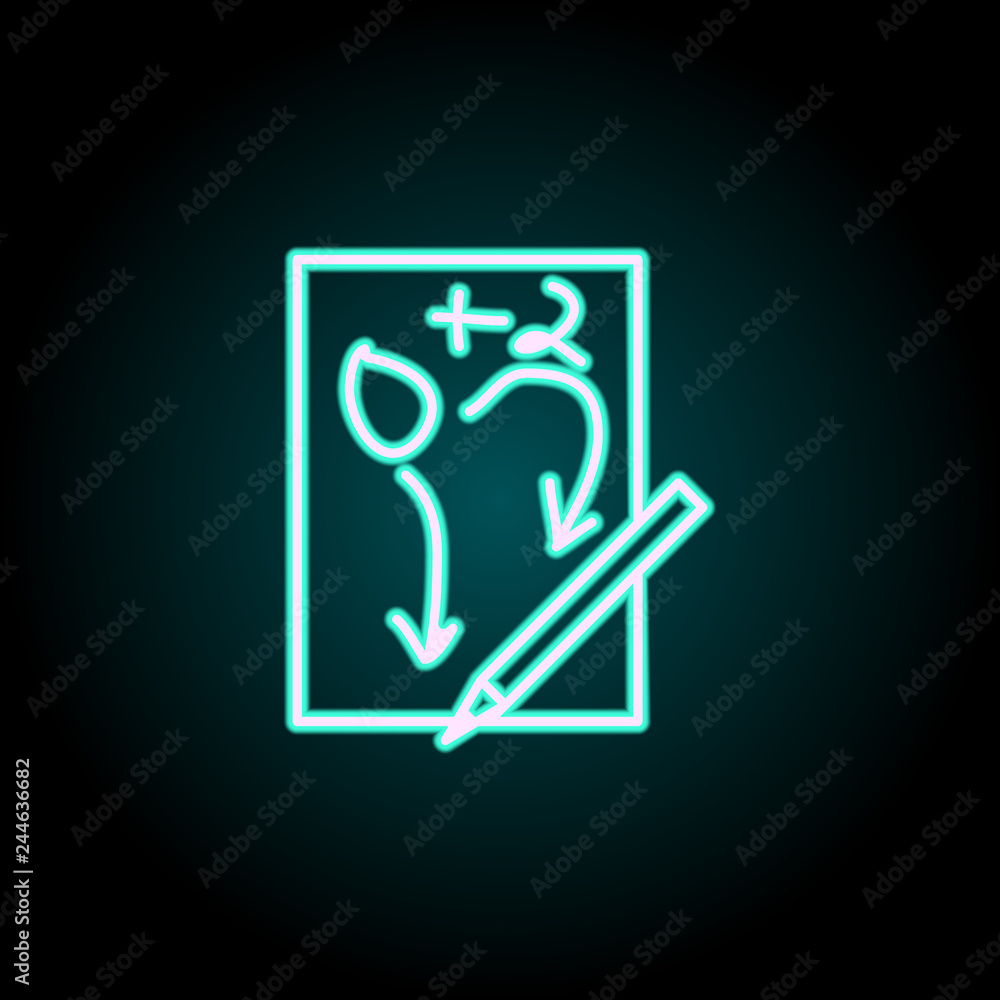 Poster problem solving on paper icon. elements of science in neon style icons. simple icon for websites, we