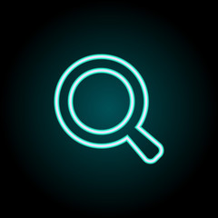 magnifier icon. Elements of Science in neon style icons. Simple icon for websites, web design, mobile app, info graphics