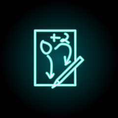 Fototapeta premium problem solving on paper icon. Elements of Science in neon style icons. Simple icon for websites, web design, mobile app, info graphics