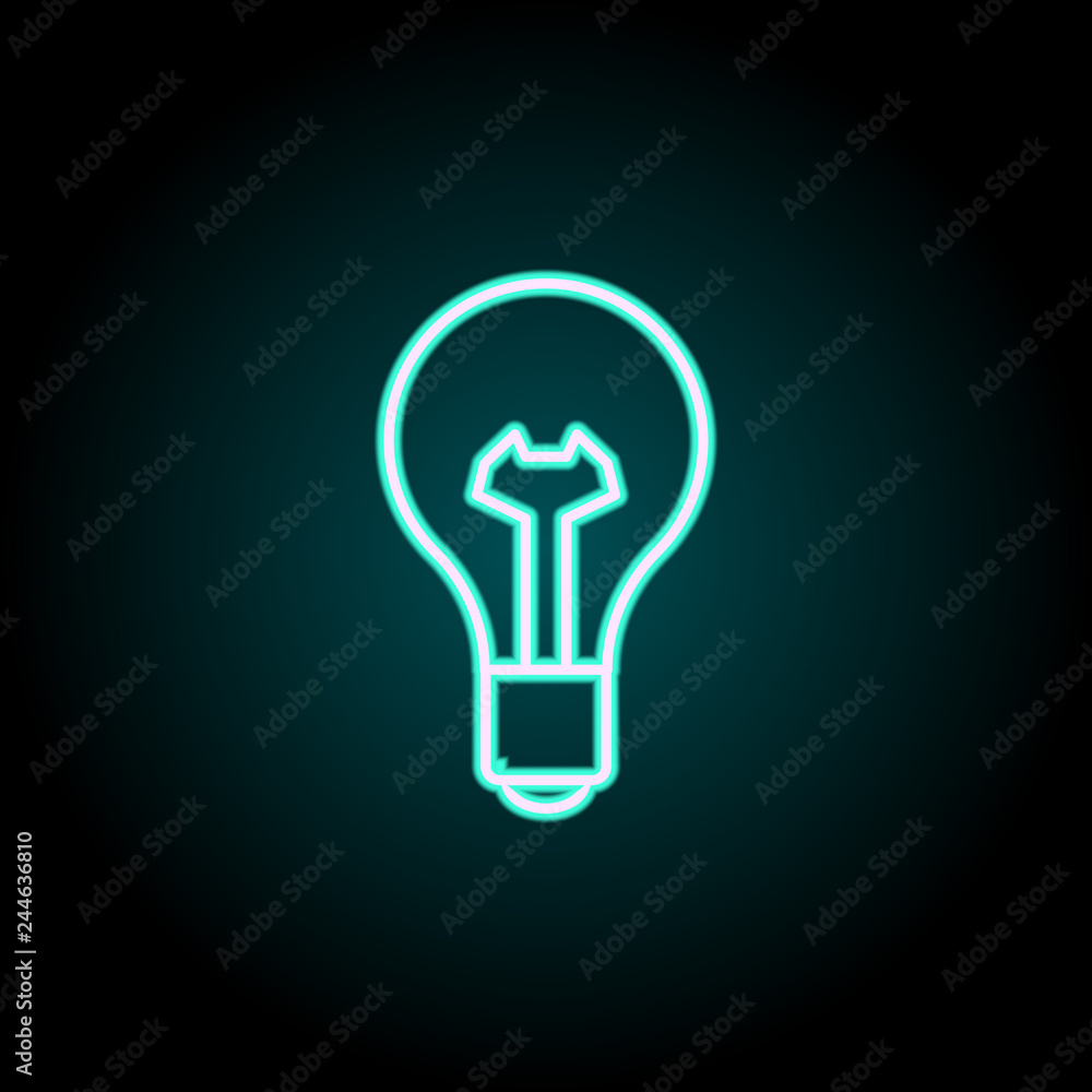 Poster bulb icon. elements of science in neon style icons. simple icon for websites, web design, mobile app