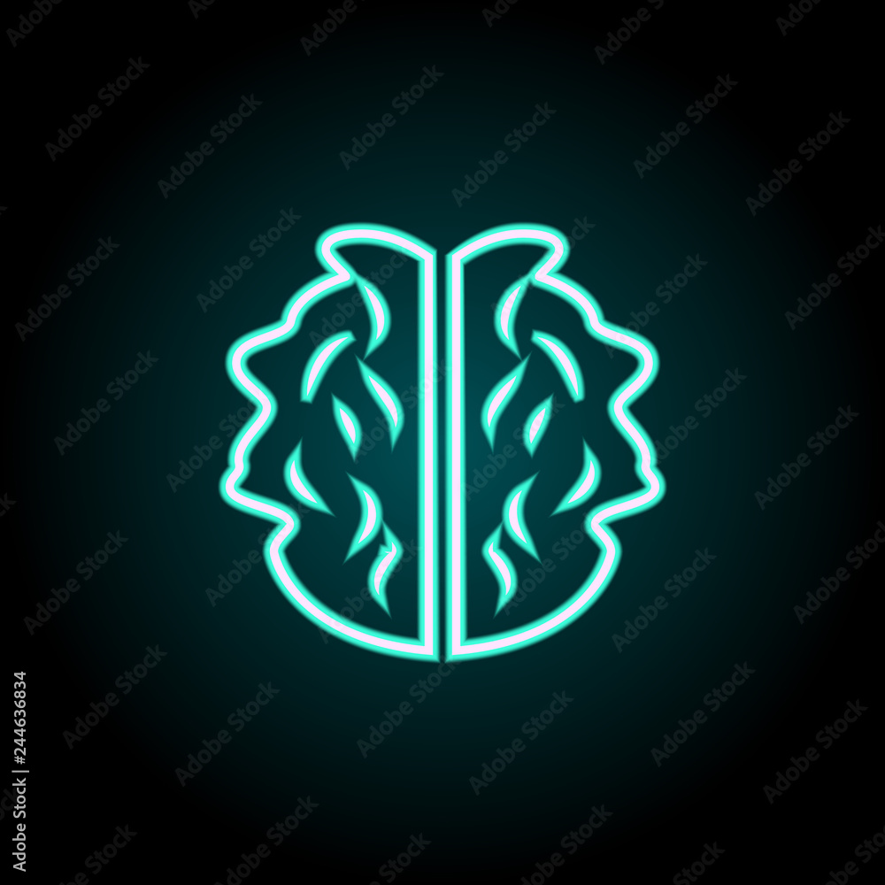 Poster brain icon. elements of science in neon style icons. simple icon for websites, web design, mobile ap