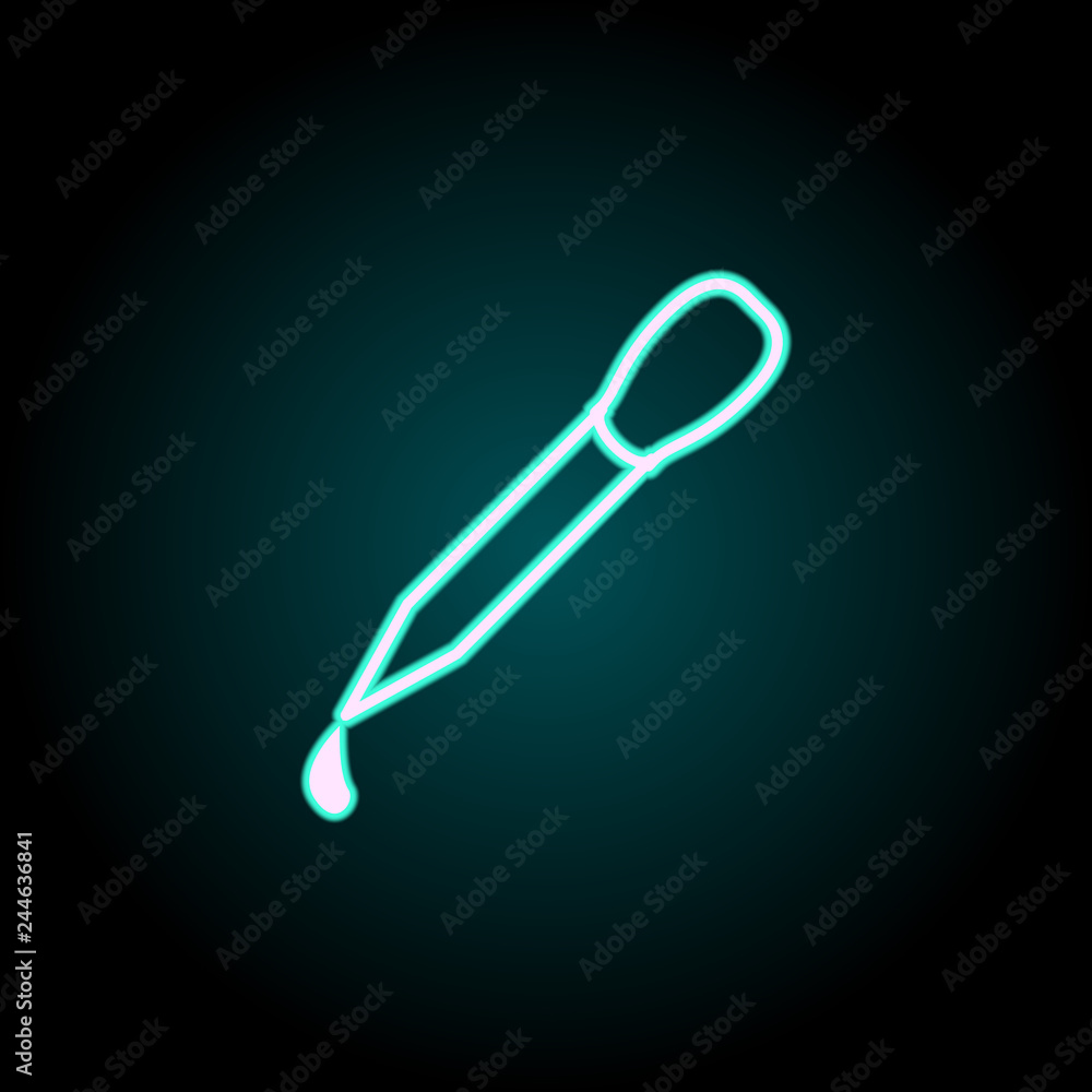Poster pipette icon. elements of science in neon style icons. simple icon for websites, web design, mobile 