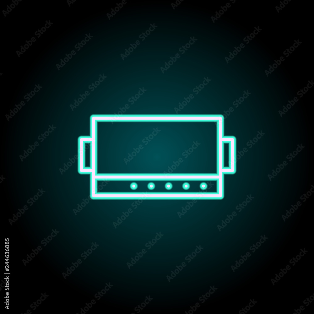 Poster laboratory screen icon. elements of science in neon style icons. simple icon for websites, web desig