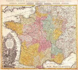 1741, Homann Heirs Map of France