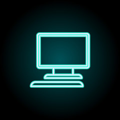 monitor icon. Elements of Science in neon style icons. Simple icon for websites, web design, mobile app, info graphics