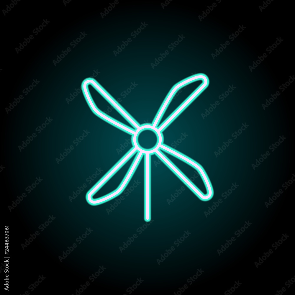 Aufkleber windmill icon. elements of science in neon style icons. simple icon for websites, web design, mobile