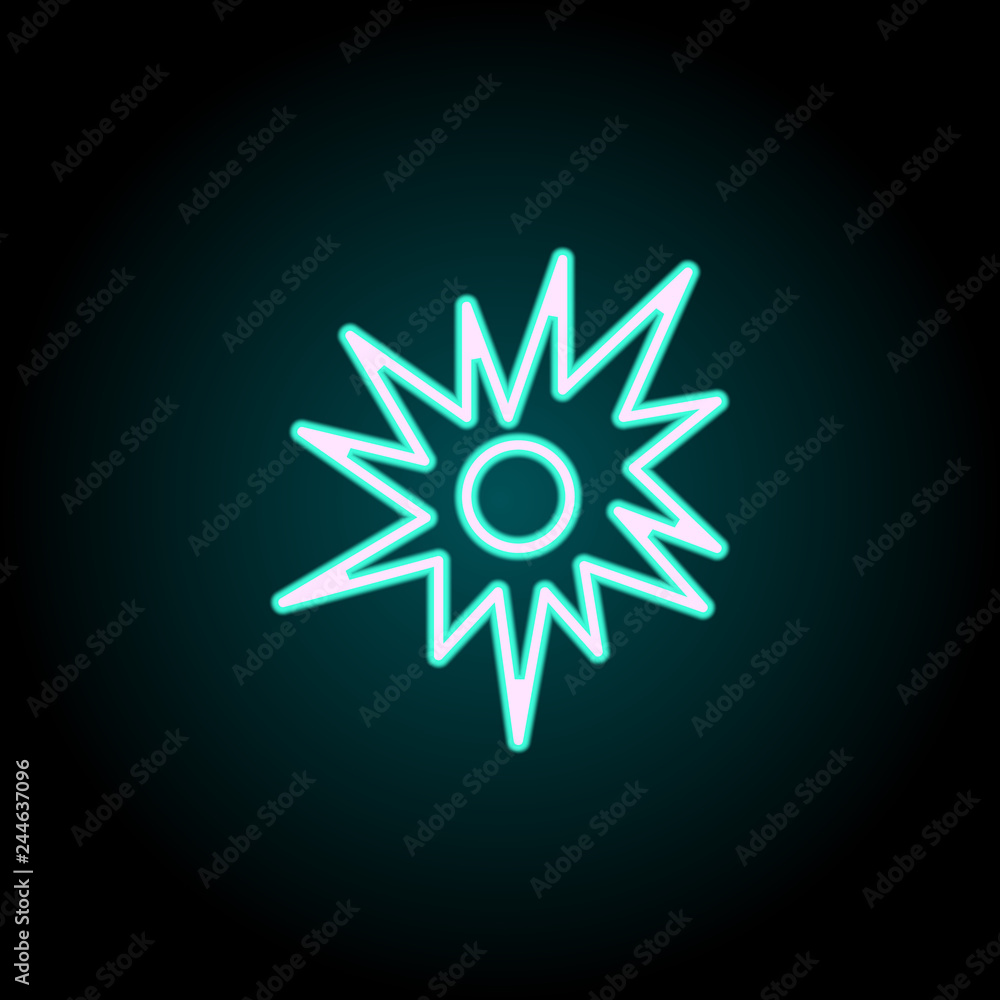 Poster the sun icon. elements of science in neon style icons. simple icon for websites, web design, mobile 