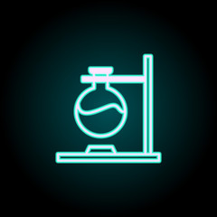 flask on fire icon. Elements of Science in neon style icons. Simple icon for websites, web design, mobile app, info graphics