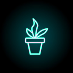 plant in the pot icon. Elements of Science in neon style icons. Simple icon for websites, web design, mobile app, info graphics