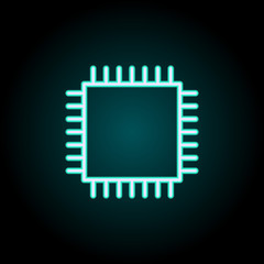 CPU icon. Elements of Science in neon style icons. Simple icon for websites, web design, mobile app, info graphics