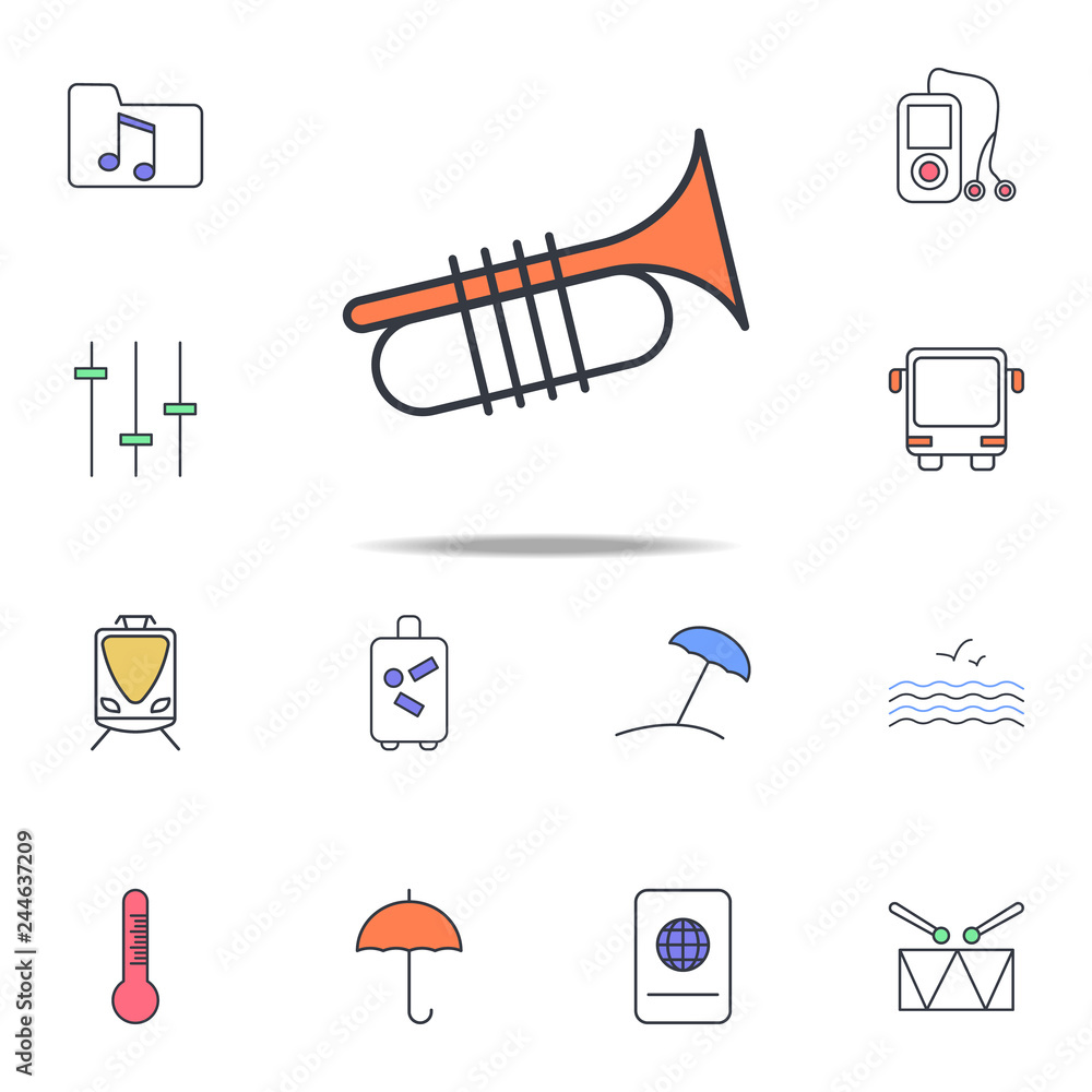 Aufkleber trombone icon. web icons universal set for web and mobile