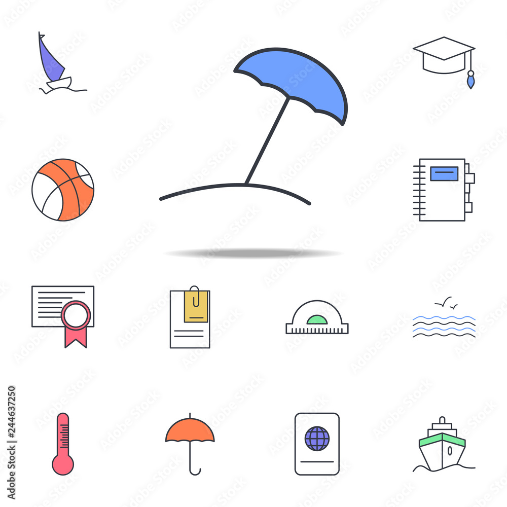 Poster beach umbrella icon. web icons universal set for web and mobile