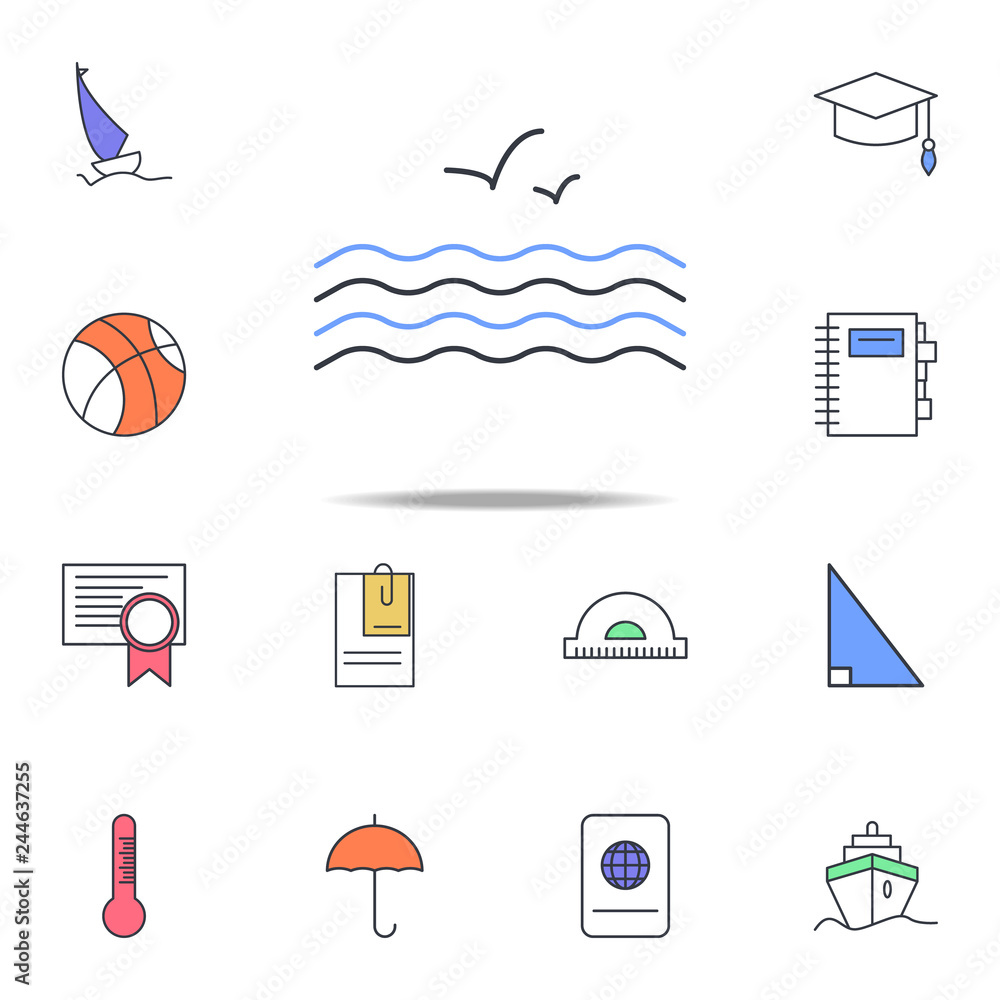 Aufkleber gulls on the sea icon. web icons universal set for web and mobile
