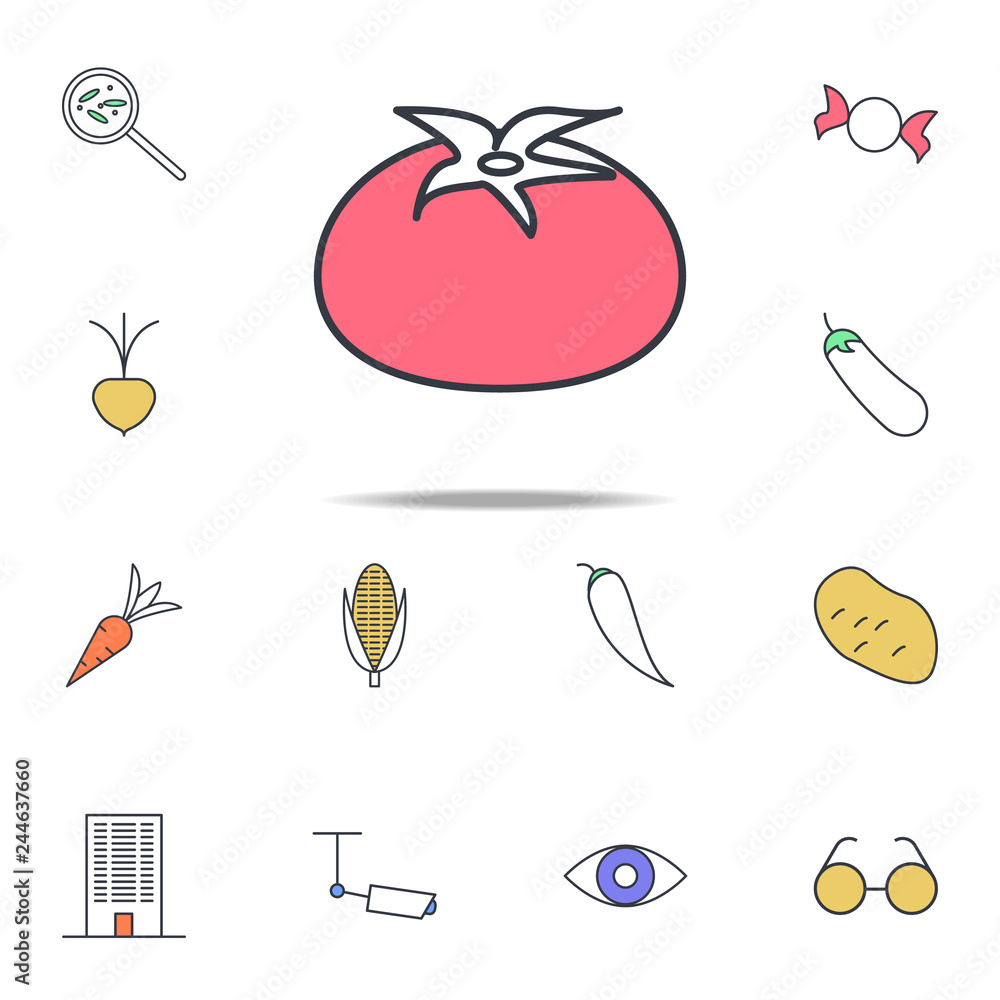 Poster a tomato icon. web icons universal set for web and mobile