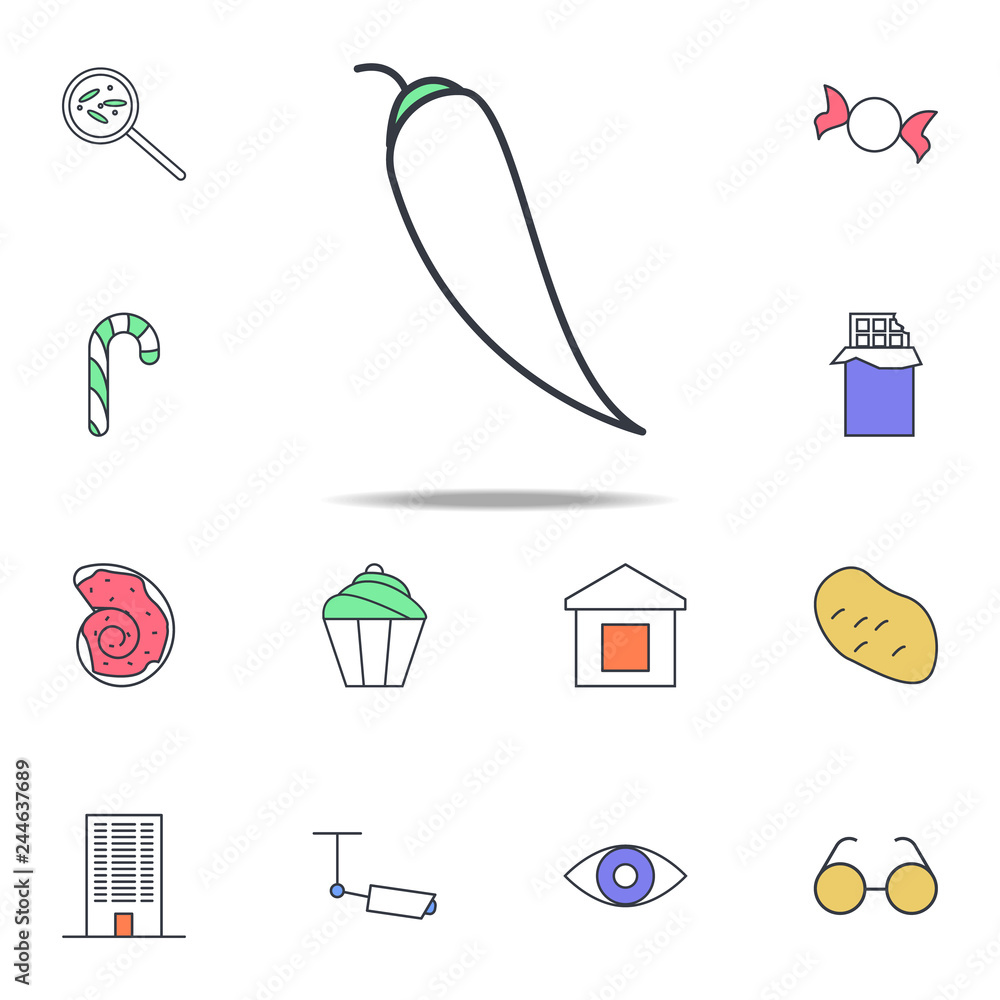 Poster chilli pepper icon. web icons universal set for web and mobile