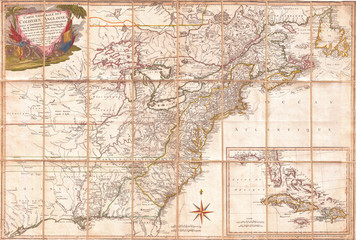 1779, Phelippeaux Case Map of the United States during the Revolutionary War