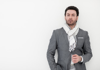 portrait of a modern business man on a white background