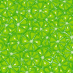 Fresh and yummy green limes seamless pattern