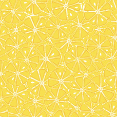 Fresh and yummy yellow lemons seamless pattern