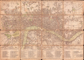 1795, Bowles Pocket Map of London