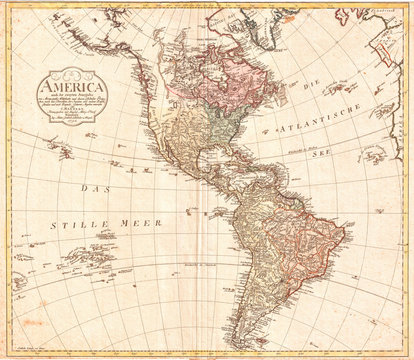 1796, Mannert Map of North America and South America