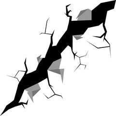 Isolated wall crack image. Vector illustration design