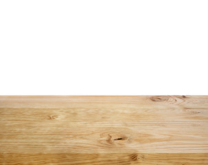 Beautiful texture wood table top texture on white background.For create product display or design key visual layout.