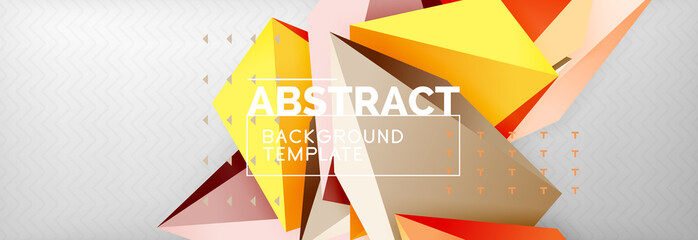 3d polygonal shape geometric background, triangular modern abstract composition