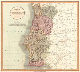 1801, Cary Map of Portugal, John Cary, 1754 – 1835, English cartographer