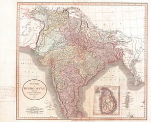 1806, Cary Map of India or Hindoostan, John Cary, 1754 – 1835, English cartographer