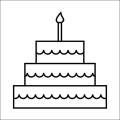 Drawing Cake Birthday Vector Coloring