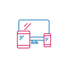 Job resume, responsive 2 colored line icon. Simple colored element icon. Job resume, responsive outline symbol design icon from job resume set