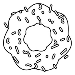 Donut colorful delicious vector design illustration for kids coloring
