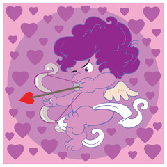 cartoon cupid aiming an arrow.