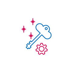 Job resume, key 2 colored line icon. Simple colored element icon. Job resume, key outline symbol design icon from job resume set