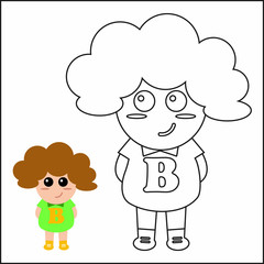 Fototapeta premium coloring kids character funny cute vector illustration cartoon