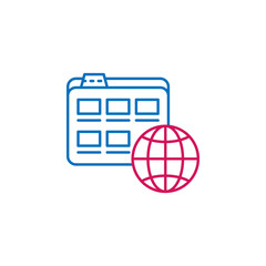 Job resume, folder 2 colored line icon. Simple colored element icon. Job resume, folder outline symbol design icon from job resume set