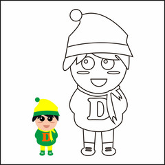 coloring kids character funny cute vector illustration cartoon