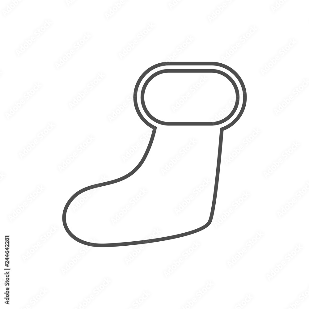 Aufkleber christmas sock icon. element of cyber security for mobile concept and web apps icon. thin line icon 