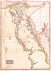 1818, Pinkerton Map of Egypt, John Pinkerton, 1758 – 1826, Scottish antiquarian, cartographer, UK