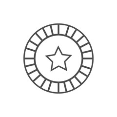 star on the ball icon. Element of cyber security for mobile concept and web apps icon. Thin line icon for website design and development, app development